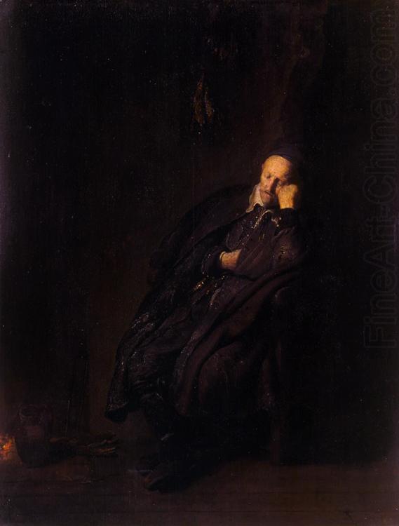 An old man asleep at the Hearth (mk33), REMBRANDT Harmenszoon van Rijn